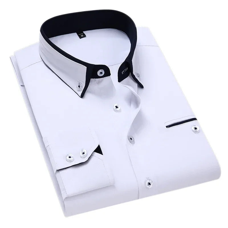 Men’s Long Sleeve Business Shirt – Slim Fit Smart Casual