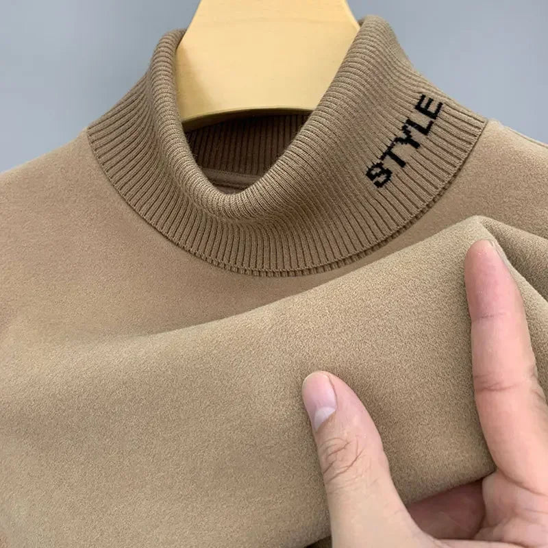 Men’s Warm Turtleneck Long Sleeve Shirt – Casual Winter Soft Fit Top