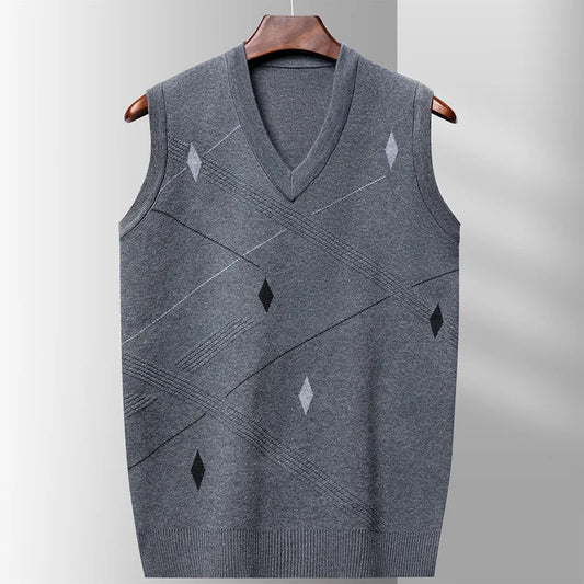 Autumn Winter Sleeveless Sweater for Men – Stylish Knit Vest