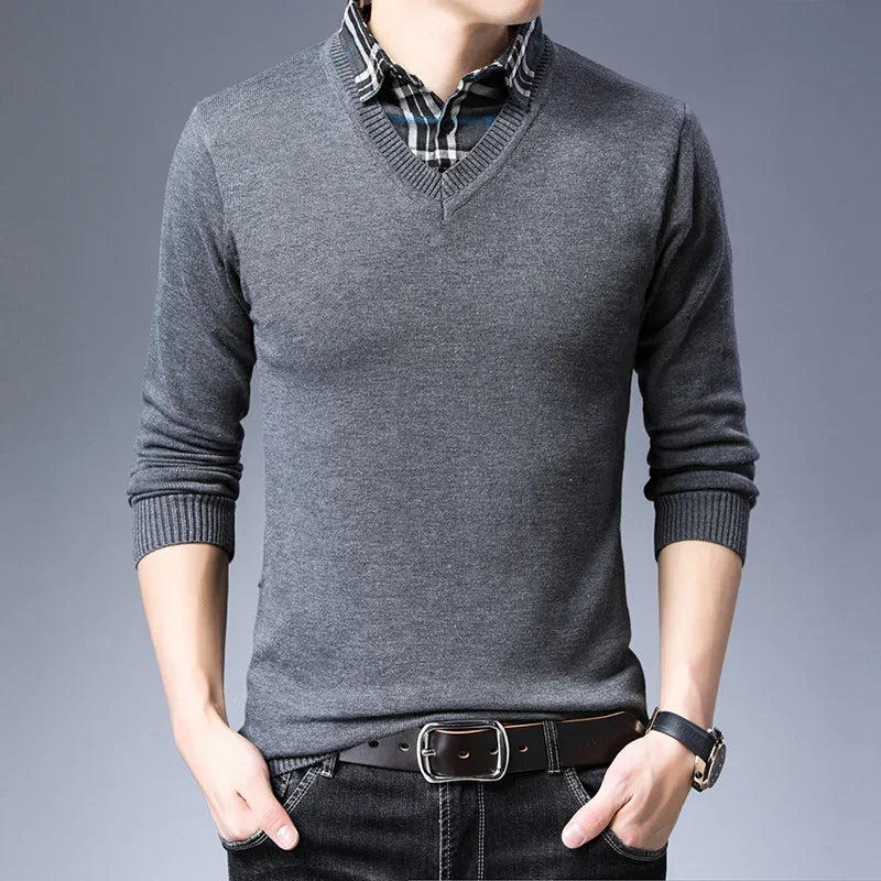Layered Style Knit Sweater