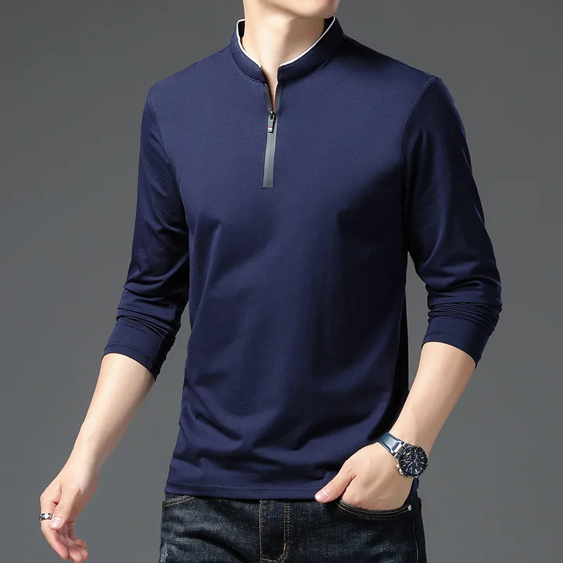 Men’s Slim Fit Smart Casual Tee – Solid Color Short Sleeve Work Top