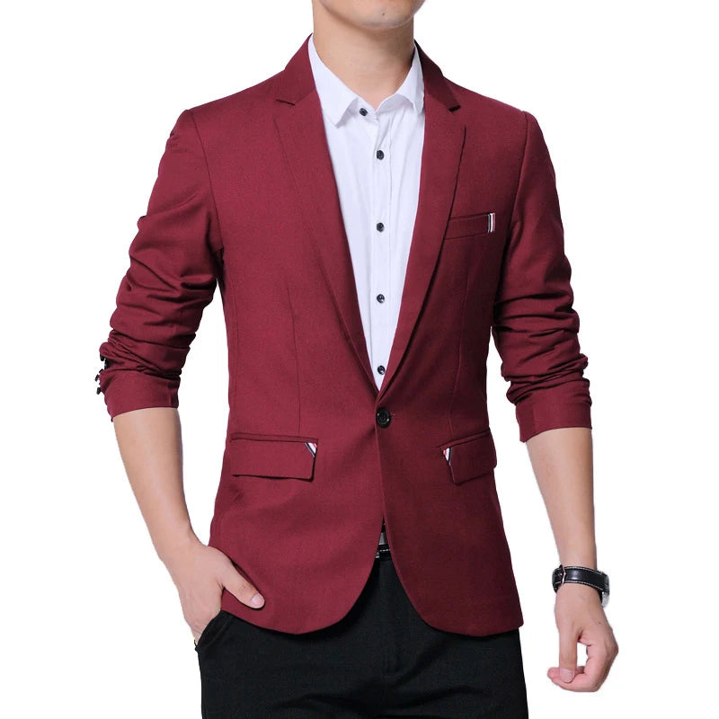 Men’s Slim Fit Blazer – Spring Autumn Smart Casual Jacket