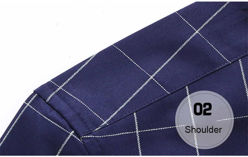 Men’s Slim Fit Plaid Shirt – Turn-Down Collar Smart Casual