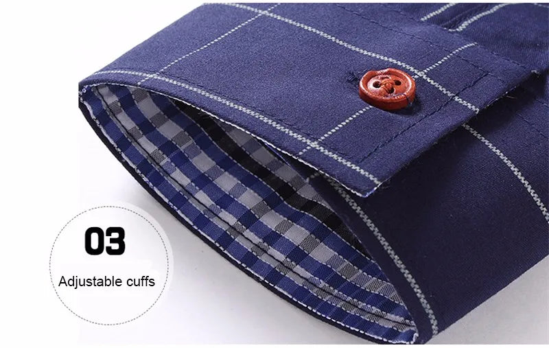 Men’s Slim Fit Plaid Shirt – Turn-Down Collar Smart Casual