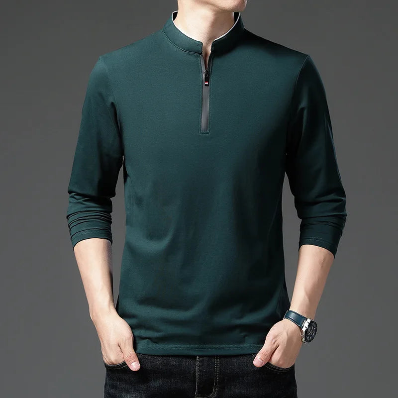 Men’s Slim Fit Smart Casual Tee – Solid Color Short Sleeve Work Top