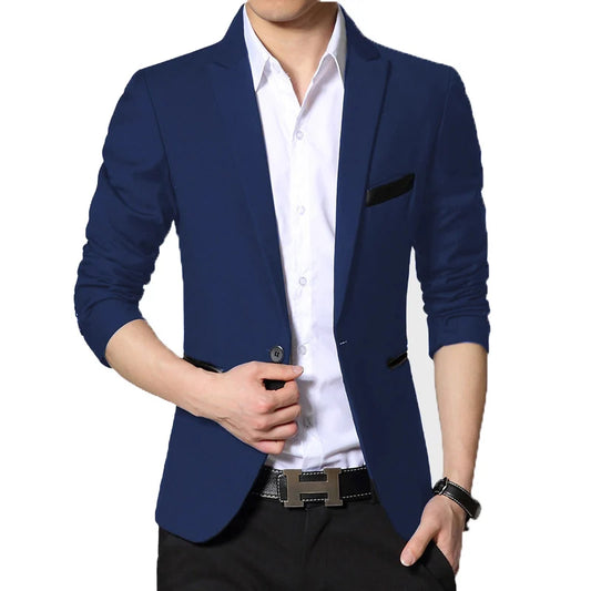 Men’s Casual One-Button Blazer – Spring Autumn Smart Jacket