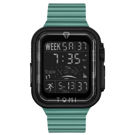 Mens Smartwatch 1.86'' AMOLED Square Touch Screen, Obsidian Dial, Date/Time/Week Display Slim Stylish Minimalist Design