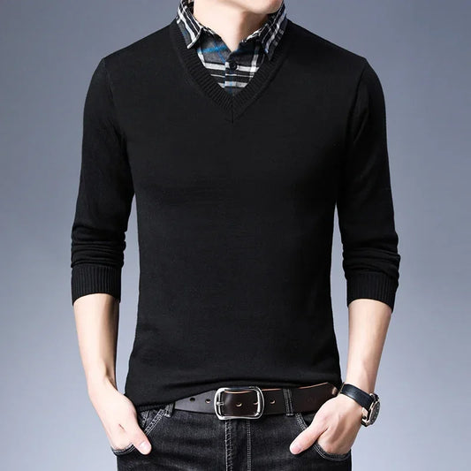Layered Style Knit Sweater