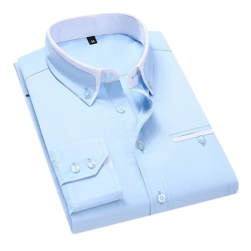 Men’s Long Sleeve Business Shirt – Slim Fit Smart Casual
