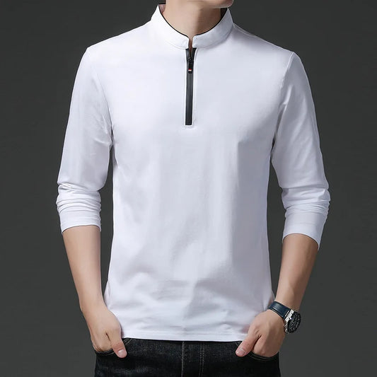 Men’s Slim Fit Smart Casual Tee – Solid Color Short Sleeve Work Top
