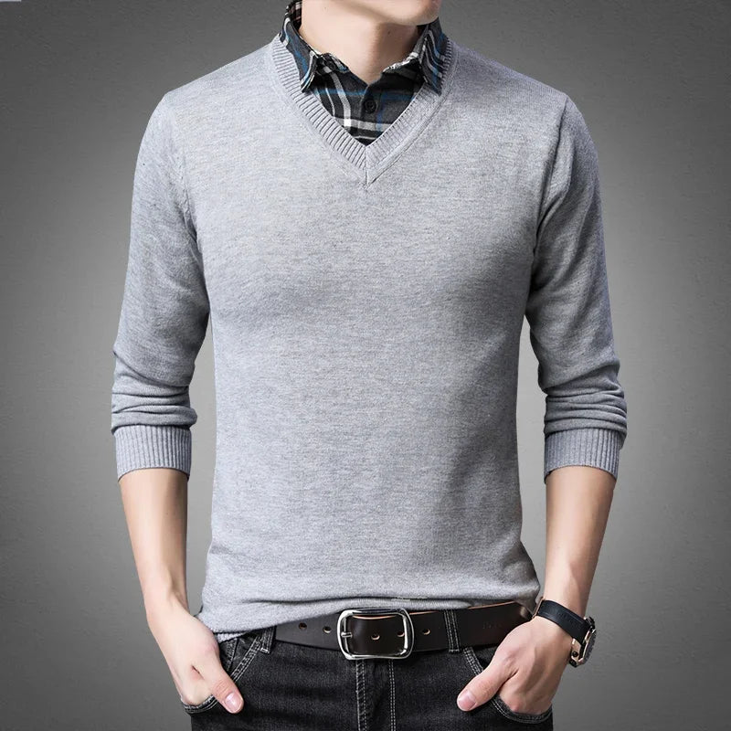 Layered Style Knit Sweater