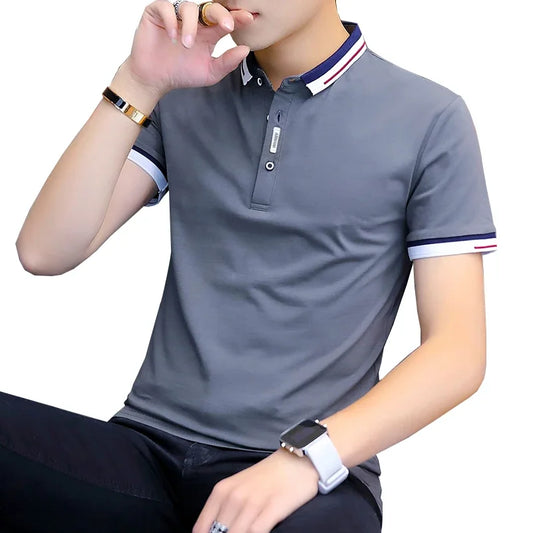 Men’s Slim Fit Polo Shirt – Summer Casual Short Sleeve Solid Color