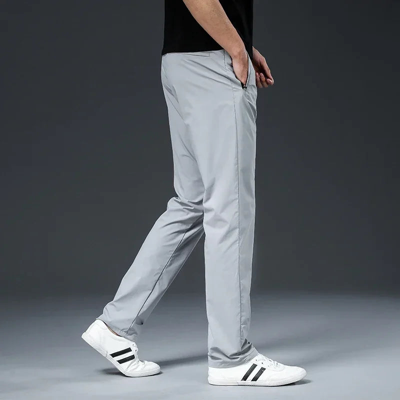 Smart Casual Nylon Work Pants – Relaxed Fit Full-Length Men’s Trousers