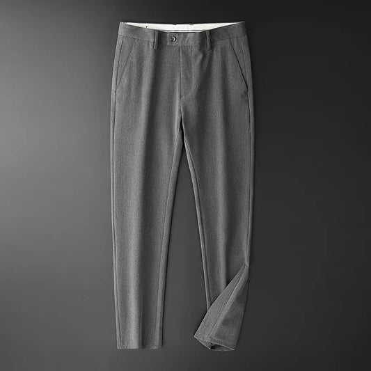 Men’s Casual Cotton Straight-Leg Pants – Non-Iron Daily Comfort Trousers