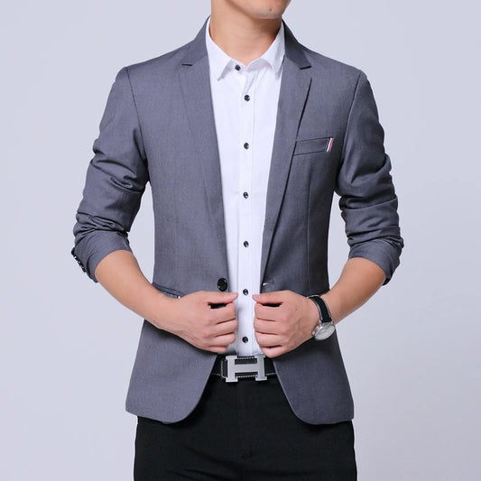Men’s Slim Fit Blazer – Spring Autumn Smart Casual Jacket