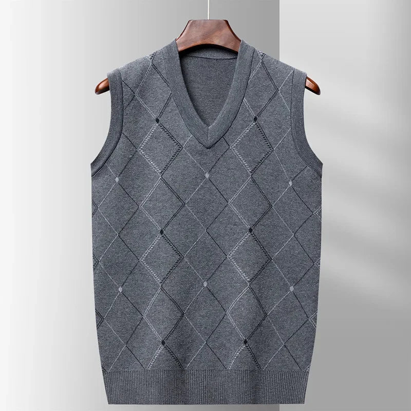 Classic Plaid V-Neck Vest