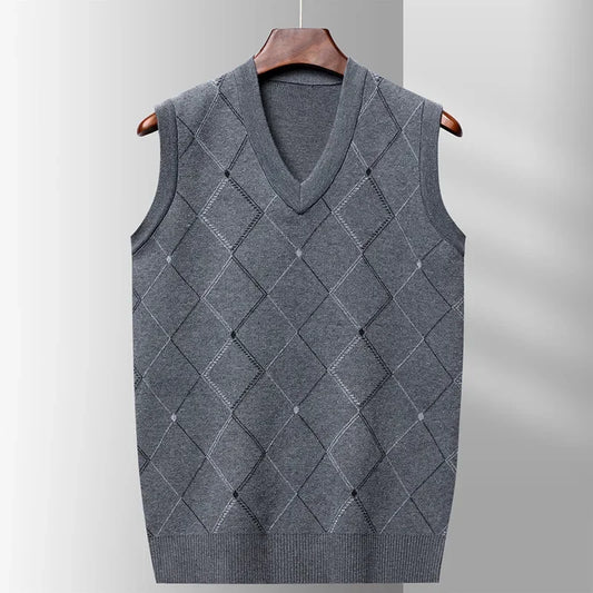 Classic Plaid V-Neck Vest