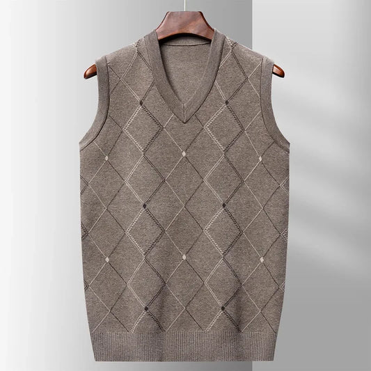 Classic Plaid V-Neck Vest