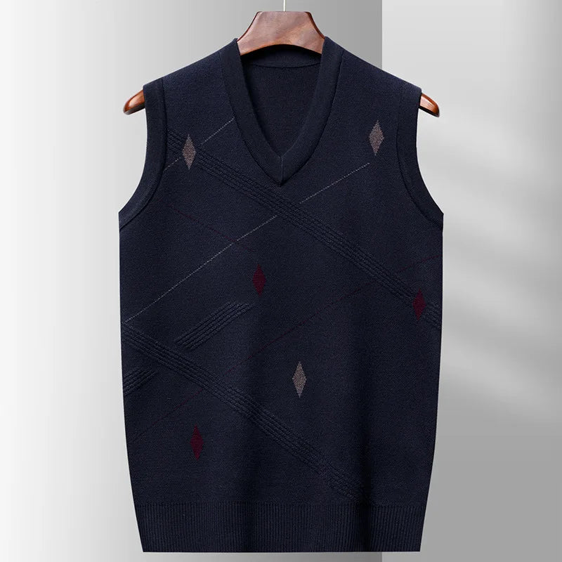 Autumn Winter Sleeveless Sweater for Men – Stylish Knit Vest
