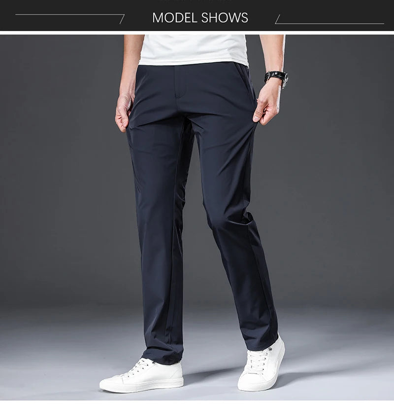 Summer Stretch Straight-Leg Men’s Pants – Lightweight Casual Trousers