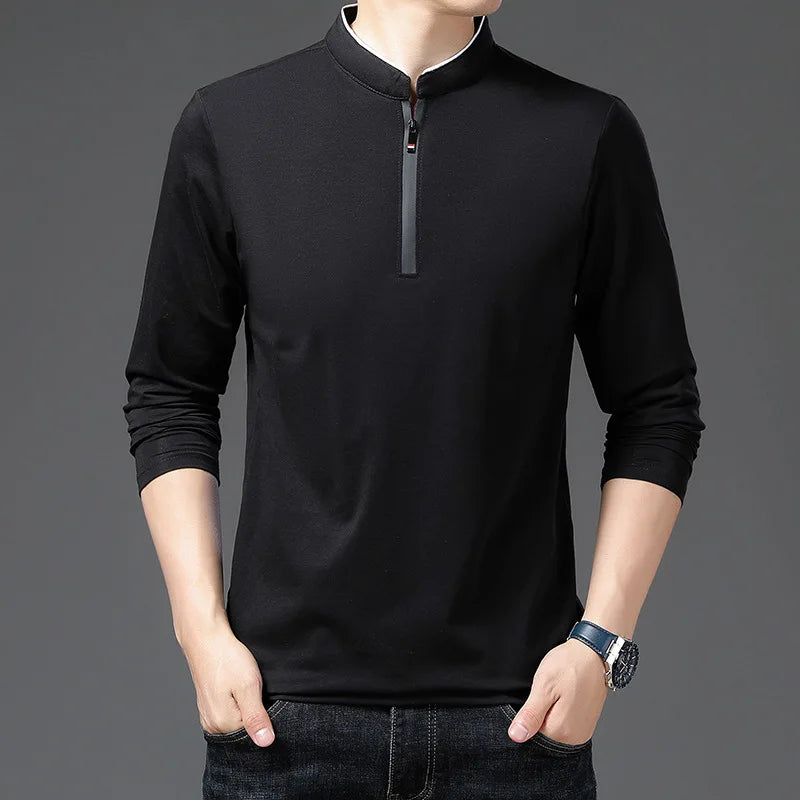 Men’s Slim Fit Smart Casual Tee – Solid Color Short Sleeve Work Top