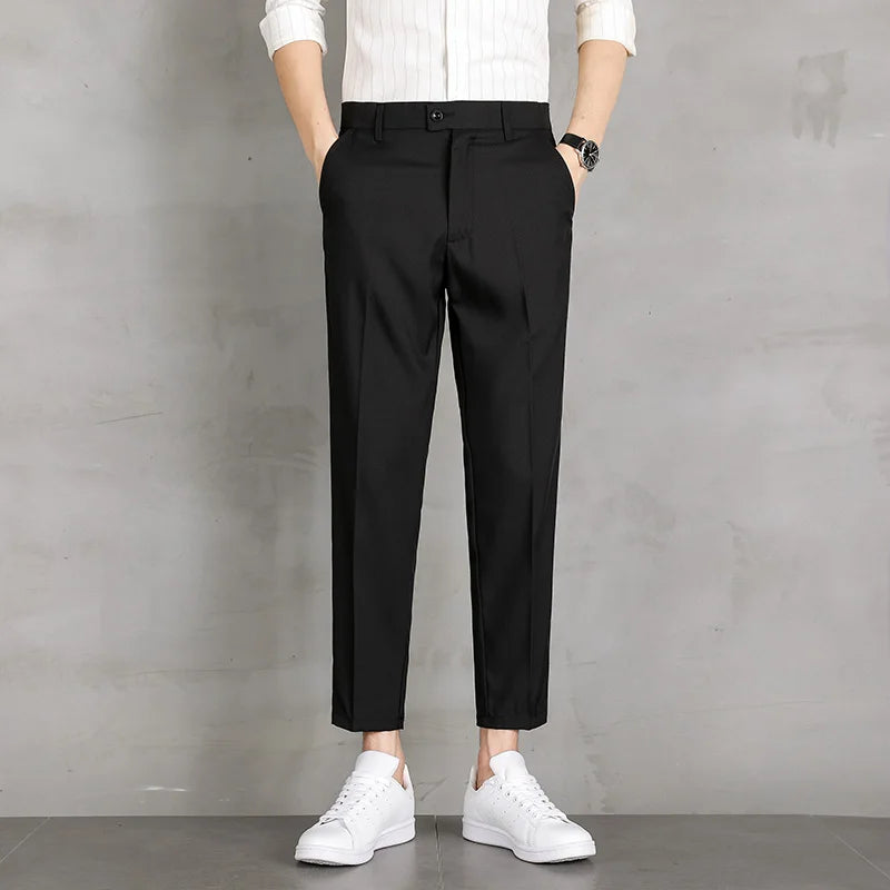 Men’s Summer Straight-Leg Dress Pants – Lightweight Business Casual Trousers