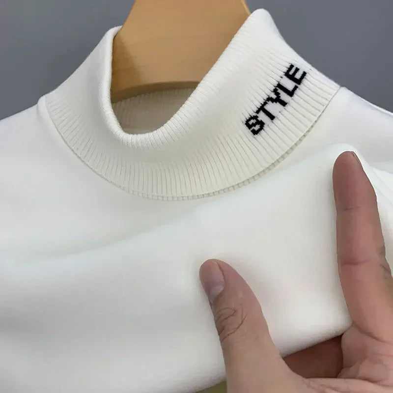 Men’s Warm Turtleneck Long Sleeve Shirt – Casual Winter Soft Fit Top