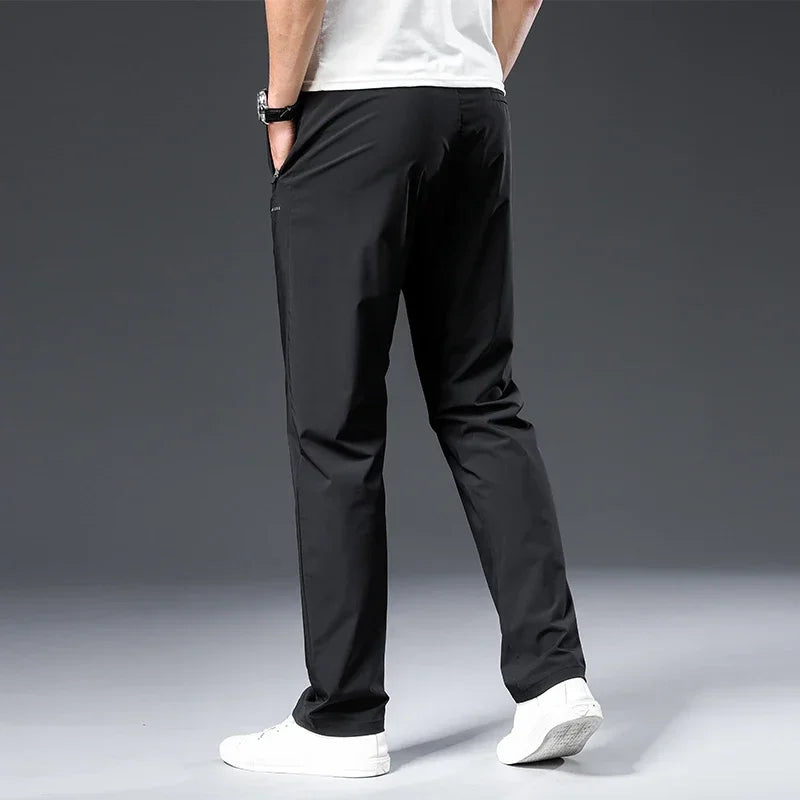 Smart Casual Nylon Work Pants – Relaxed Fit Full-Length Men’s Trousers