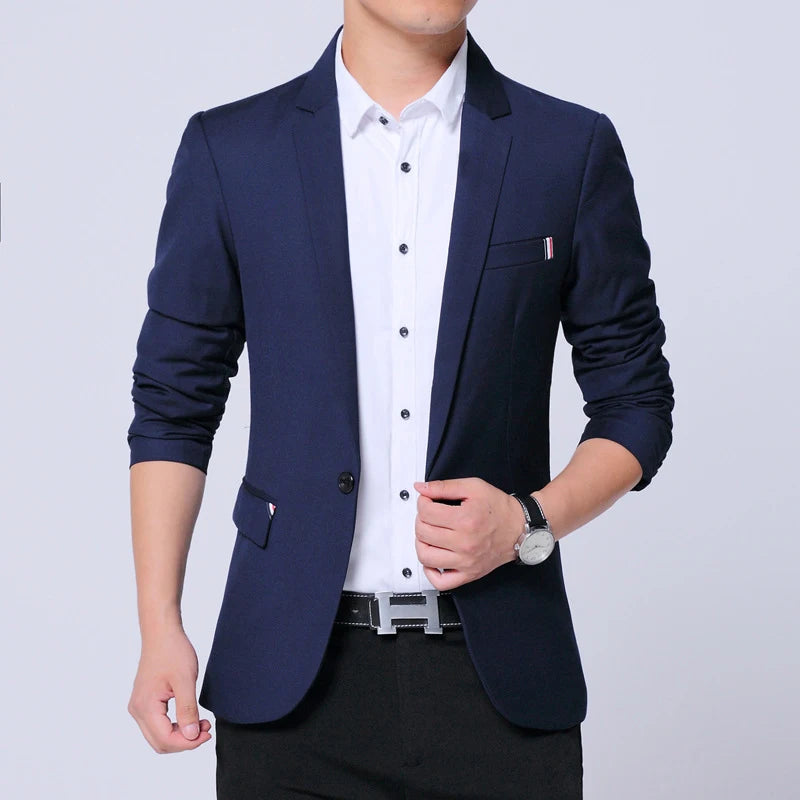 Men’s Slim Fit Blazer – Spring Autumn Smart Casual Jacket