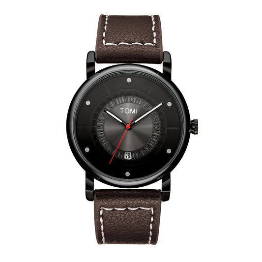 Minimalist Men's Watch Black Leather Fashion Minimalist Men's Quartz Watch Premium Business Quartz Watch