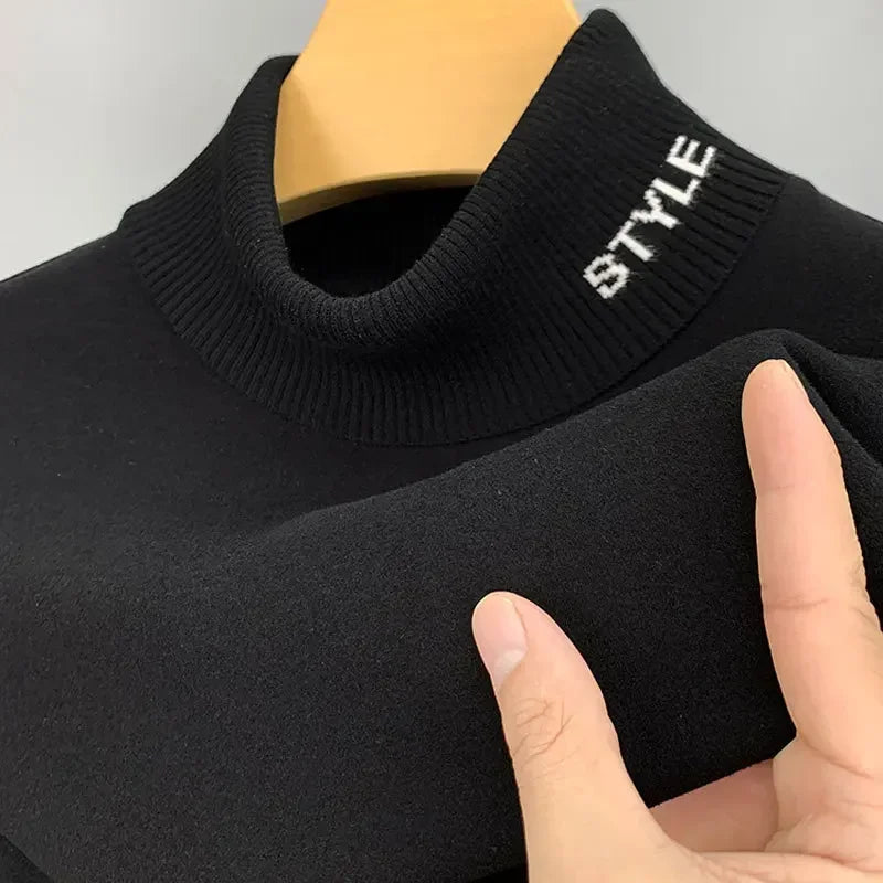 Men’s Warm Turtleneck Long Sleeve Shirt – Casual Winter Soft Fit Top