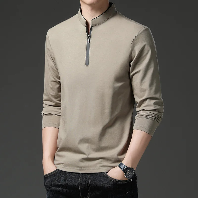 Men’s Slim Fit Smart Casual Tee – Solid Color Short Sleeve Work Top