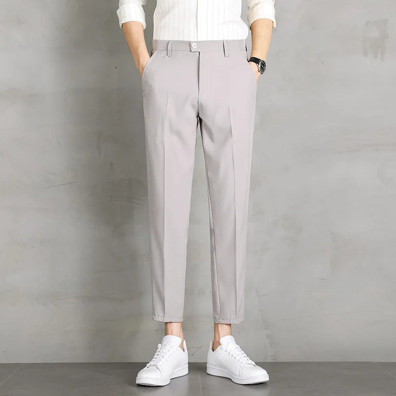 Men’s Summer Straight-Leg Dress Pants – Lightweight Business Casual Trousers