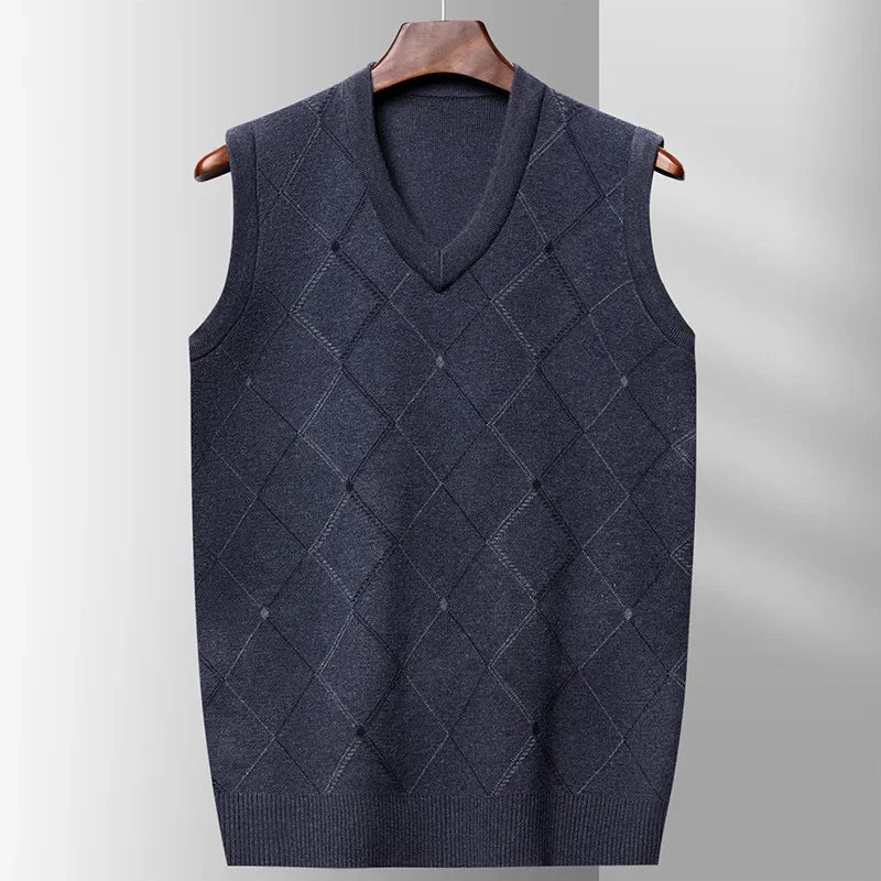 Classic Plaid V-Neck Vest